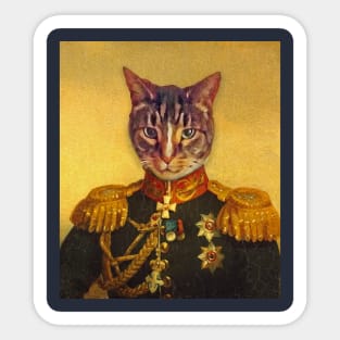 Cat Military Portrait Sticker